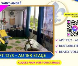 Appartement 2 pièce(s)  Saint André 