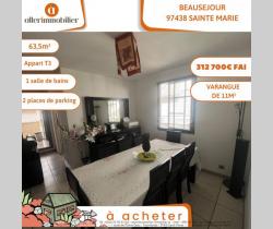 Appartement 3 pièce(s)  Saint Denis 