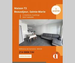Appartement 3 pièce(s)  Sainte Marie 