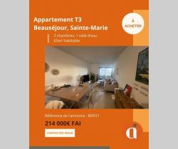 Appartement 3 pi&egrave;ce(s)  65 m2