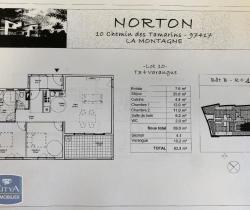 Appartement 3 pièce(s)  69 m2
