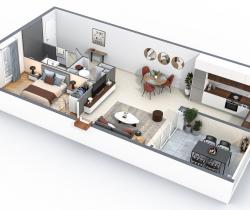 Appartement 2 pièce(s)  Piton Saint Leu